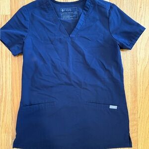 FIGS Women's Navy V-Neck Tunic Scrub Top